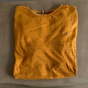 DENIM & FLOWER LARGE BROWN/GOLD SHORT SLEEVE SHIRT